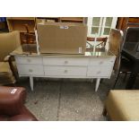 White painted 6 drawer dressing unit with mirror