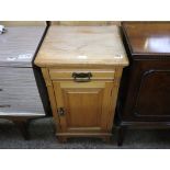 Satinwood single door cupboard with single drawer over
