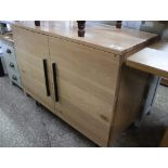 (220) Modern 2 door cabinet on metal legs (A,54)