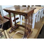 Nest of 3 slender wooden coffee tables