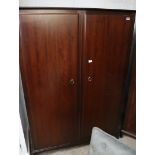 (2075) Large Stag wardrobe in mahogany effect