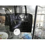 Osprey of London black crocodile skin effect ladies handbag