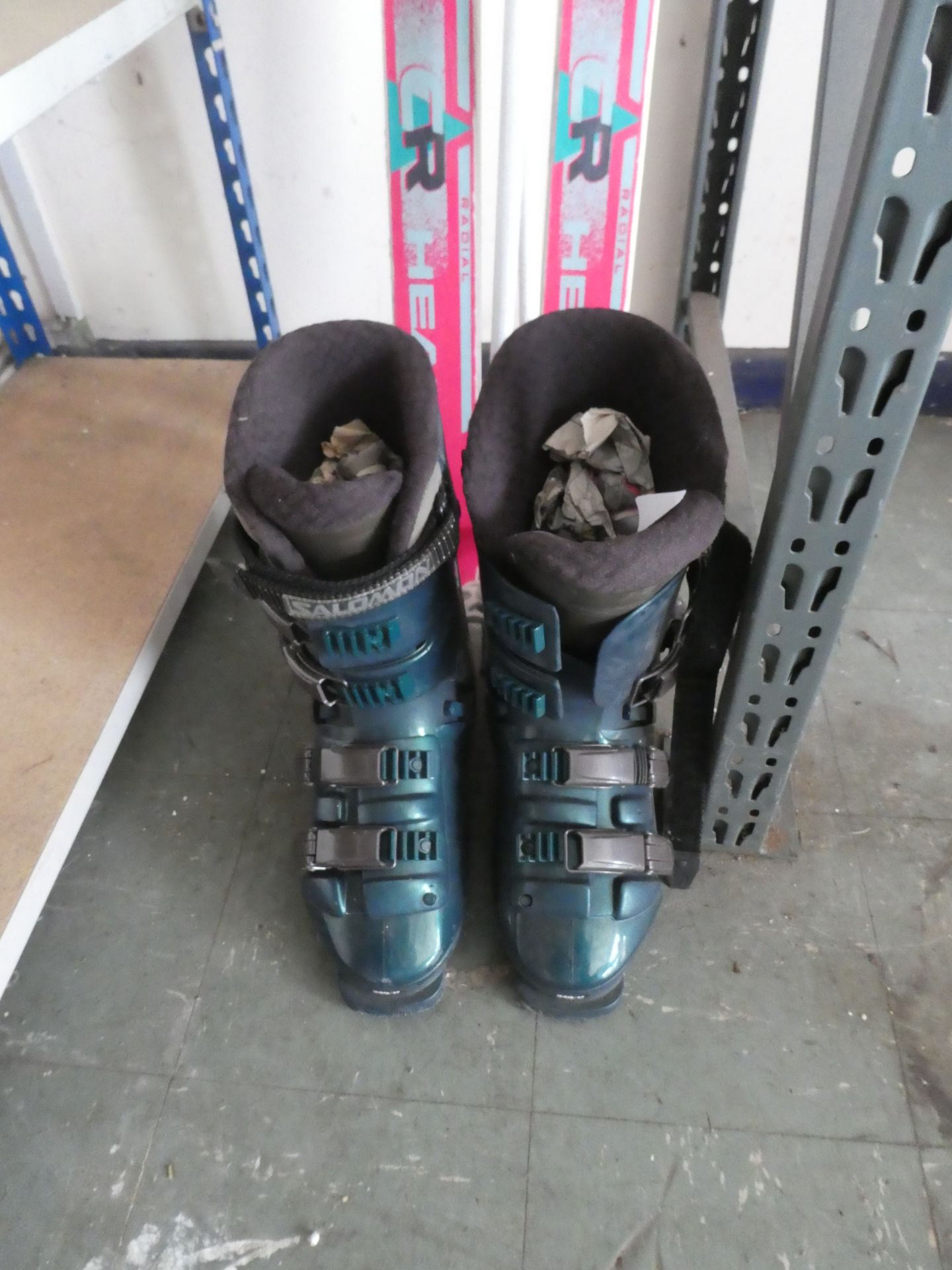 Pair of Head racing skis with poles and pair of skiing boots - Image 2 of 2