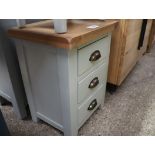 (191) Grey painted oak top 3 drawer chest, 47cm wide (A,21)