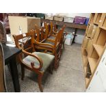Set of 6 wooden framed cross back dining chairs (2+4)