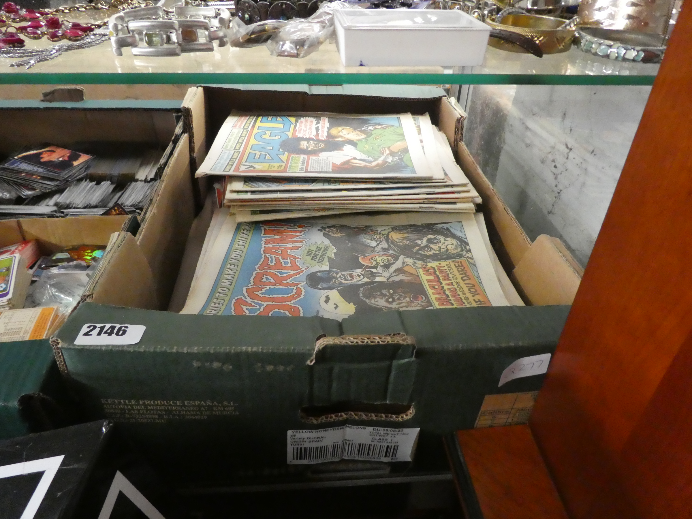 Box of various Eagle and Scream comics