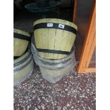 4 plastic barrel planters