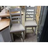 (2) 2 cream painted ladder back dining chairs (B,3)