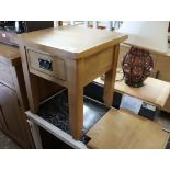 (83) Oak lamp table with single drawer, 45cm square