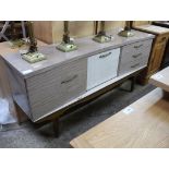 Mid century 2 tone sideboard with central fall front section