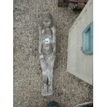 Resin faux concrete reclining lady