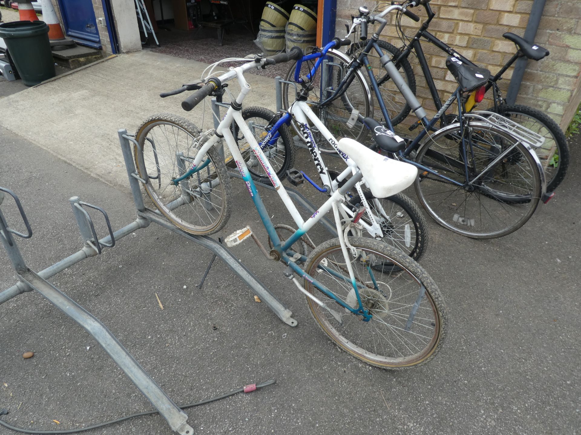 Mountain Bell green and white ladies push bike