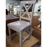 (41) 2 grey painted cross back dining chairs (B,5)