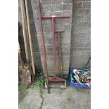 Half moon edger, push along lawn spiker and heavy duty metal pole