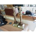 Pair of classical column glass lamp bases