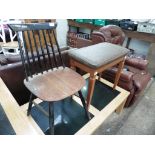 Spindle back chair and piano seat