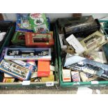 2 crates of various boxed model match box, model railway and other toys