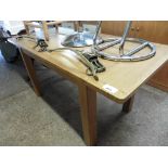 (2037) Oak extending dining table with extra leaf, 120cm long (B)