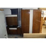 (2012) Lacquered wood finish bedroom set comprising double door wardrobe, chest of 4 drawers and