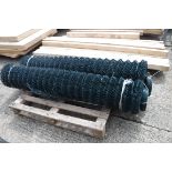 2 rolls of green chain link fencing