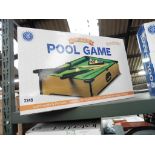 Table top pool game in box
