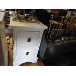 (Q) White 2 drawer bedside unit