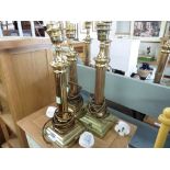 3 brass base classical column lamp bases