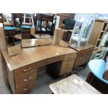 6 drawer dresser with triple mirror and matching chest of 3 drawers
