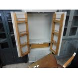 (5) Cream painted larder unit with wooden fitted interior over 3 drawers