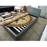 (2199) Grey upholstered single bed frame