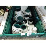 Crate of Denby Greenwheat crockery