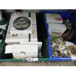 2 crates of decorative wall plates