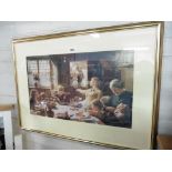 Framed and glazed print of farmhouse kitchen