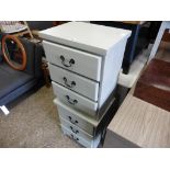 2 grey painted 3 drawer bedside units