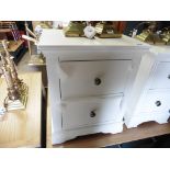 (11) White painted large 2 drawer bedside unit