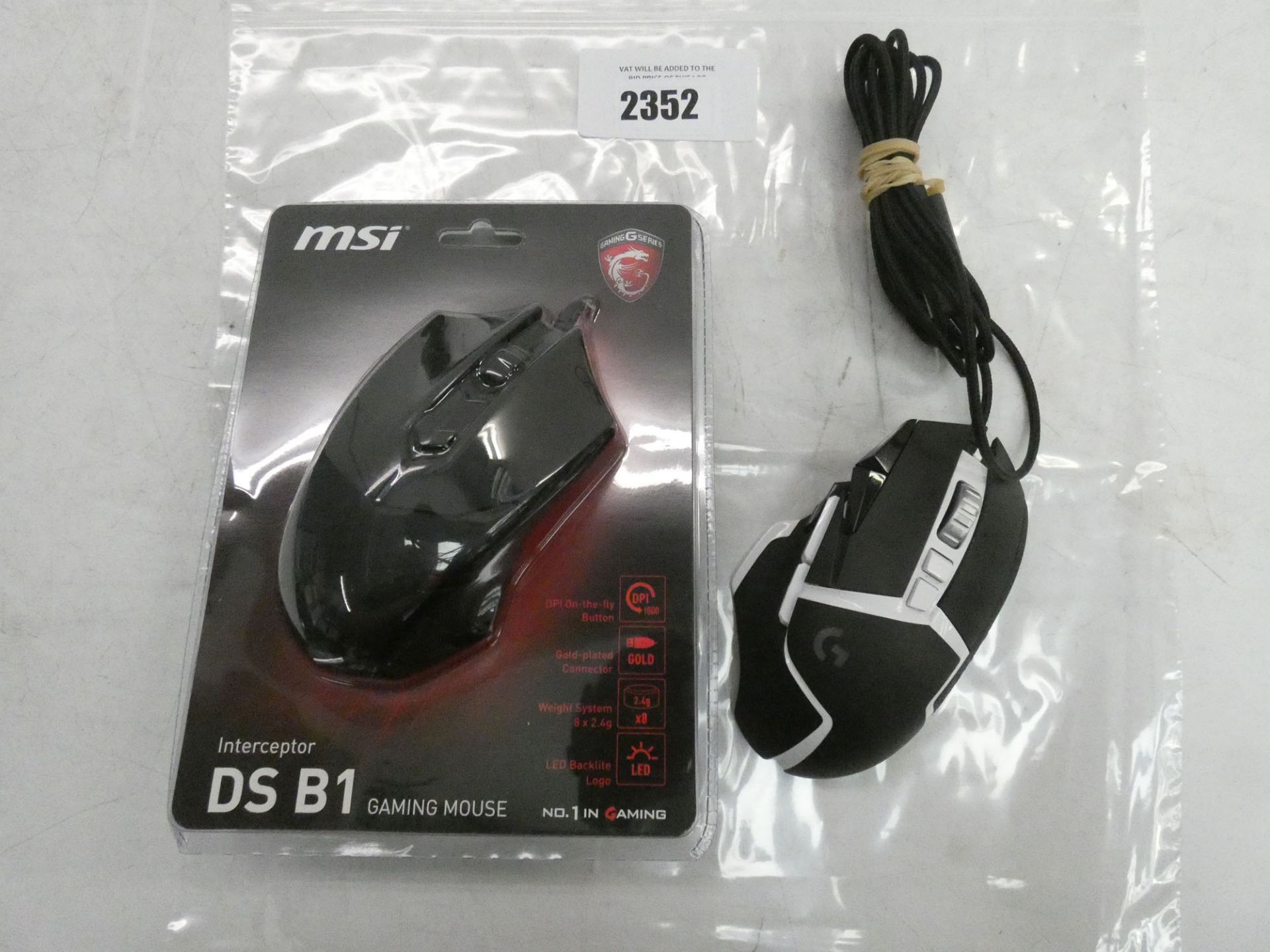 MSi DS B1 gaming mouse and Logitech G502 SE gaming mouse