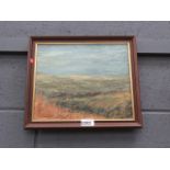Peter Gladman oil on board of a country scene with rolling hills