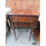 Reproduction dropside table with inlay and single drawer