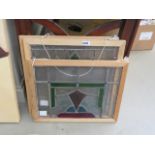 3 stained glass and leaded panels