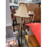 5196 - Metal and glazed floor lamp with shade