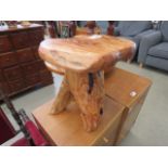 Natural wood stool