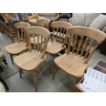 5 beech stickback dining chairs