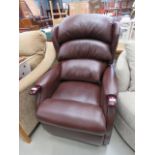 Brown leather effect armchair