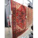 (6) Red floral carpet