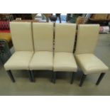 4 cream leather effect dining chairs