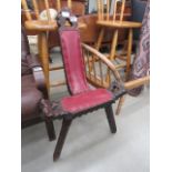 Carved tripod stool