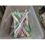 Box containing knitting needles