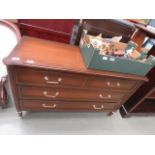 Darkwood chest of 2 over 2 drawers