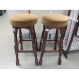 Pair of beech pub chairs