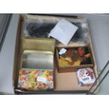 Box containing small quantity of Victorian and later coinage plus boxes and ladies gloves